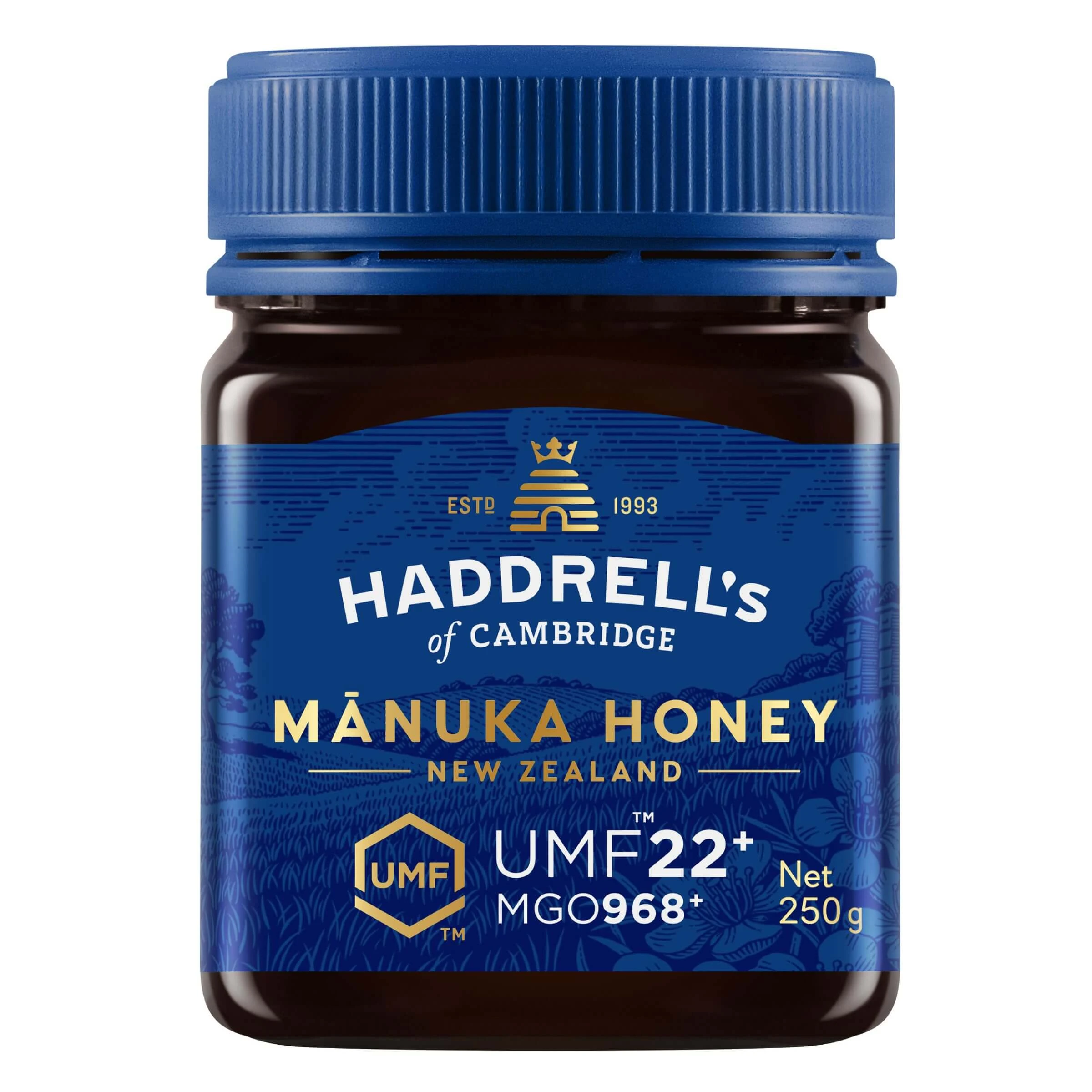 Haddrell's, Manuka UMF 22+ MGO 968+ Honig, 250 g