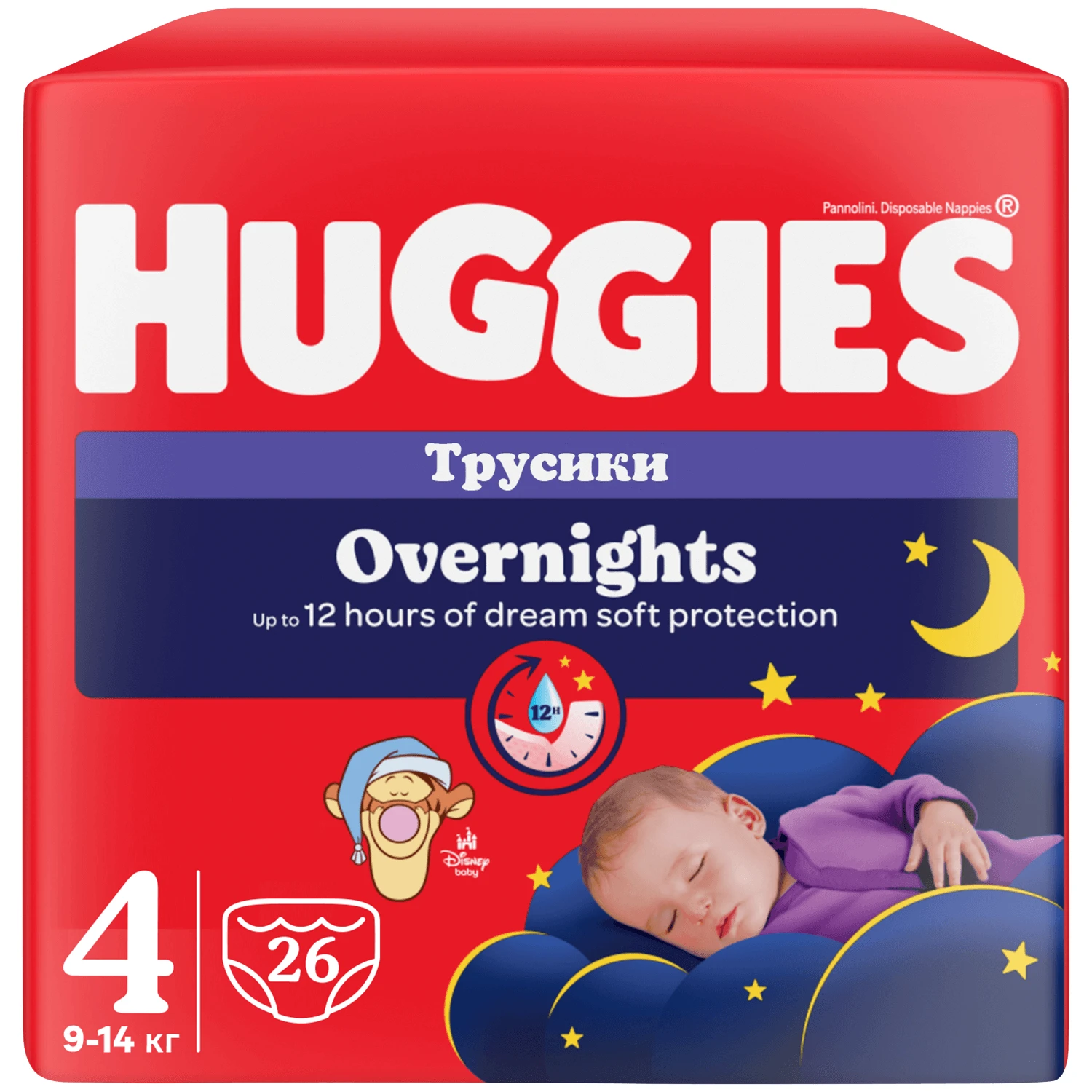 Huggies Overnights, Windeln, Disney, Größe 4, 9-14 kg, Mega Pack, 26 Stück