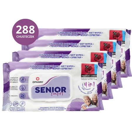 Opharm Senior Comfort 4in1 set, vochtige doekjes, 4 x 72 stuks