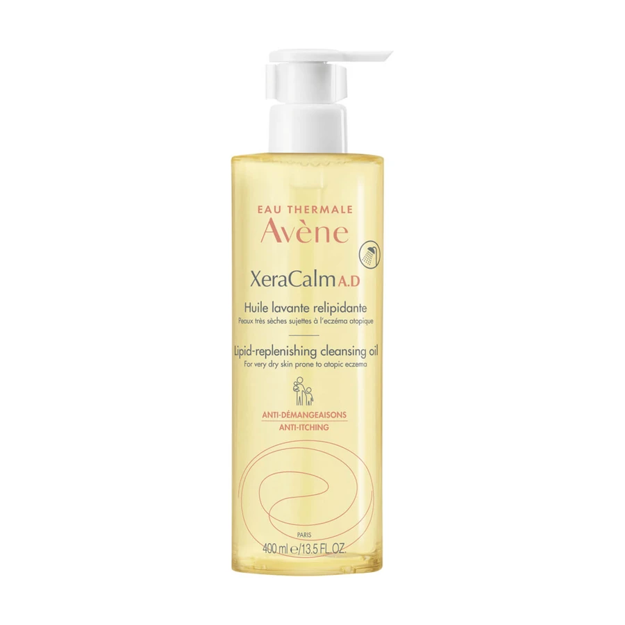 Avene XeraCalm A.D kit, rückfettende Creme für Gesicht und Körper, sehr trockene, atopische und juckende Haut, 400 ml + rückfettendes Reinigungsöl, 400 ml