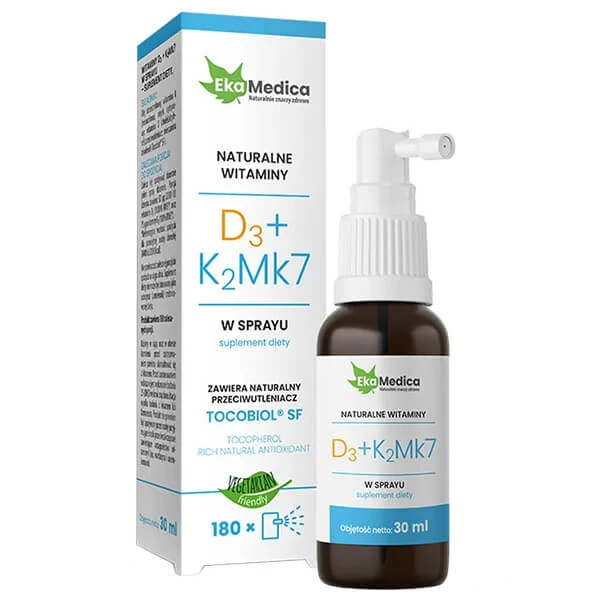 EkaMedica Natürliche Vitamine D3 + K2MK7, Spray, 30 ml