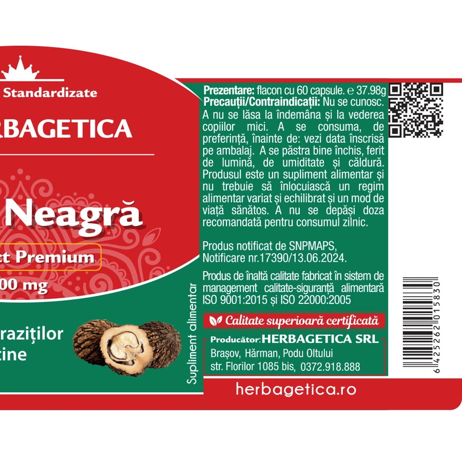 Noix noire, 60 gélules, Herbagetica