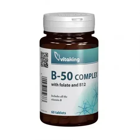 Mega B-50 mit Folsäure und Methylcobalamin, 60 Tabletten, Vitaking