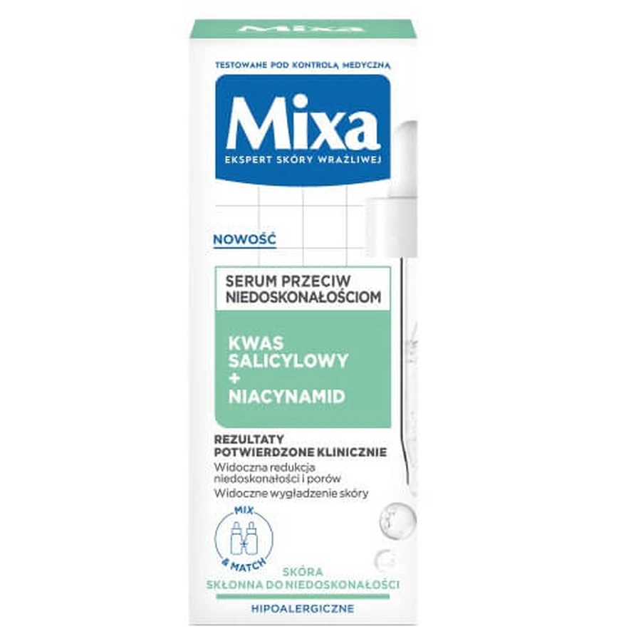 Mixa Ser împotriva imperfecțiunilor Acid salicilic + Niacinamidă, 30 ml
