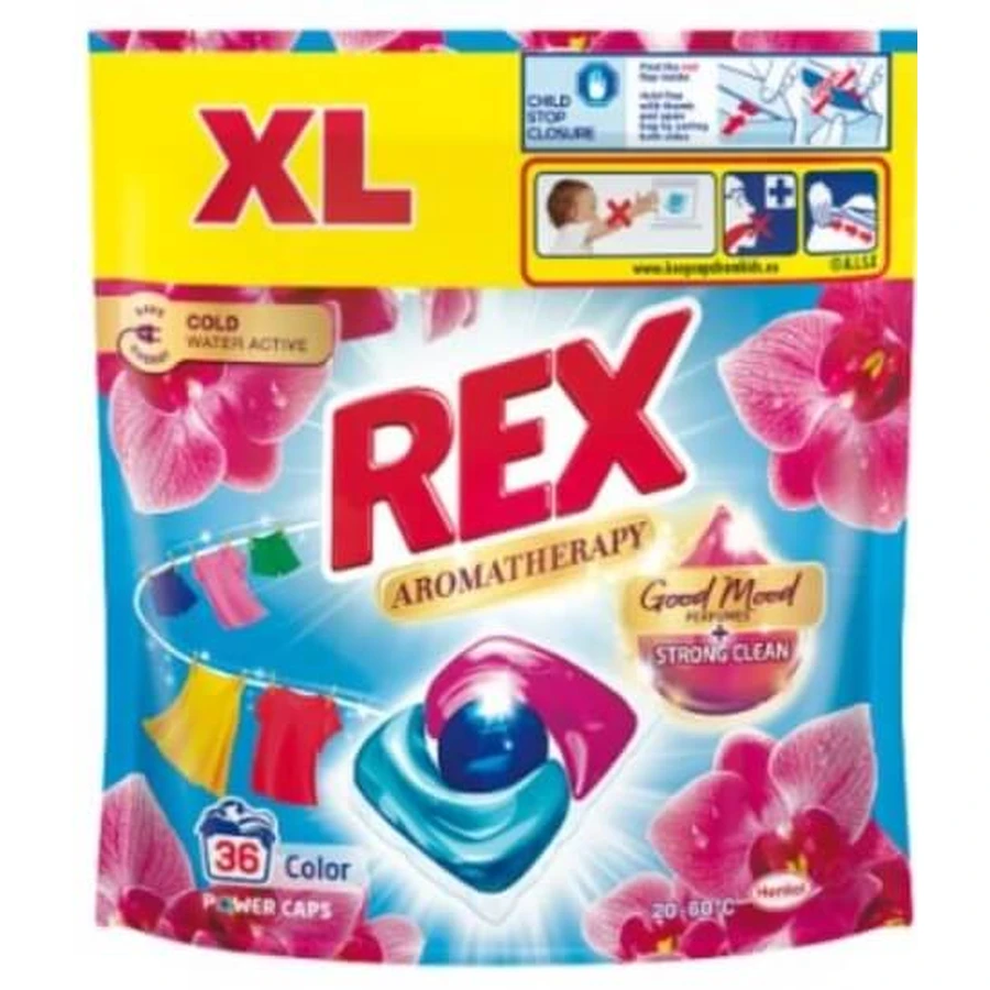 Rex Aromatherapy Power Caps Orchidee Allzweckwaschkapseln, 36 Stück
