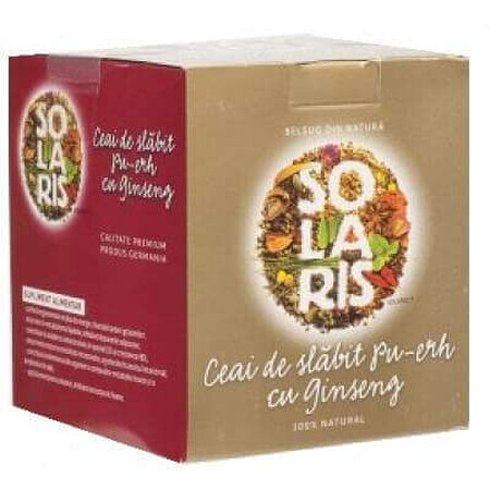 Ceai de slabit Pu-erh cu Ginseng, 20 plicuri, Solaris