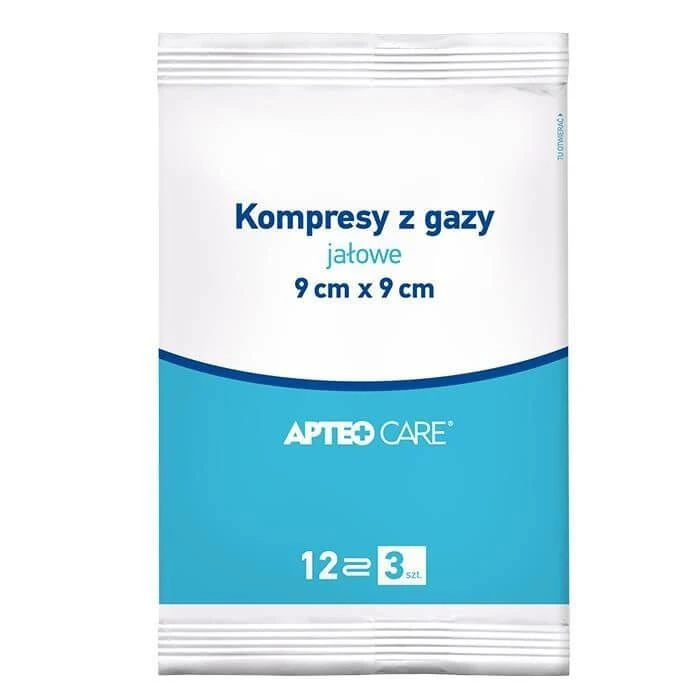 ApteoCare sterile Tupfer 9cmx9cm 17-Faden-Zahl 3 Stk