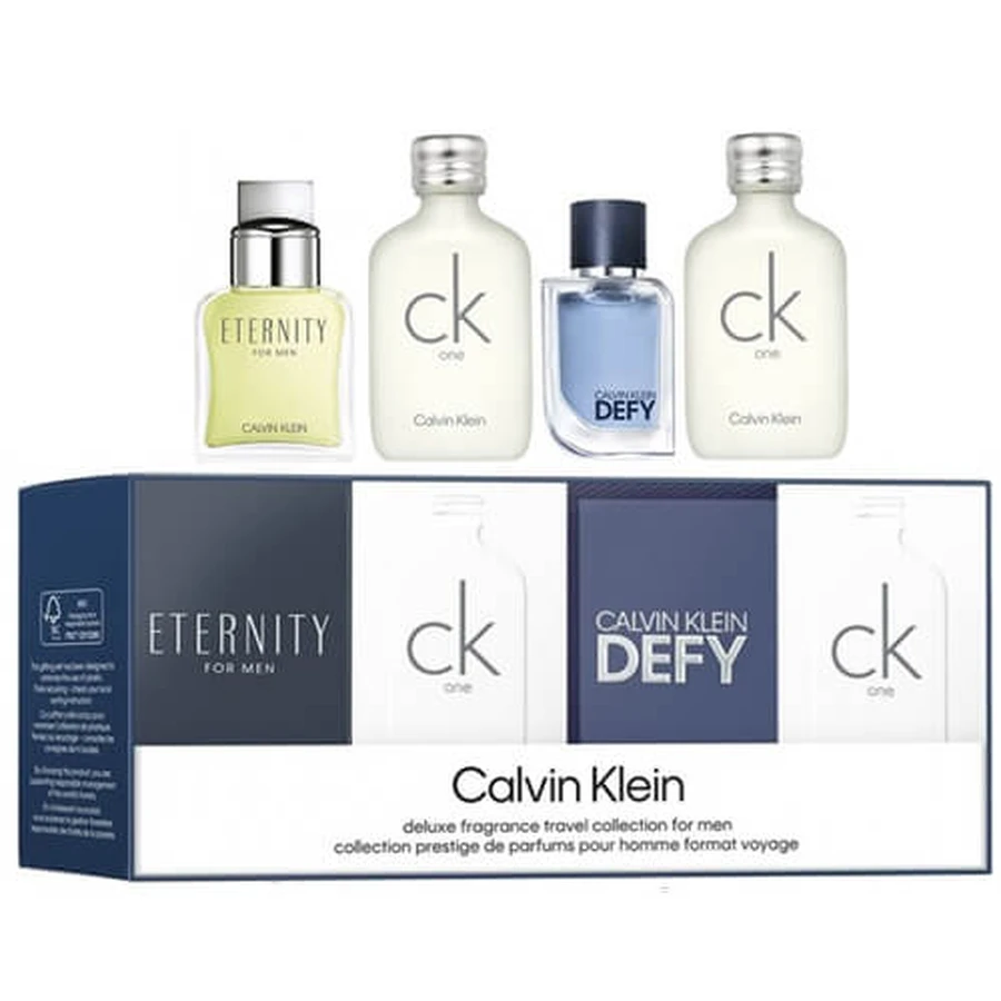 Calvin Klein Deluxe Fragrance Travel Collection pentru bărbați Set de parfumuri miniaturale pentru bărbați