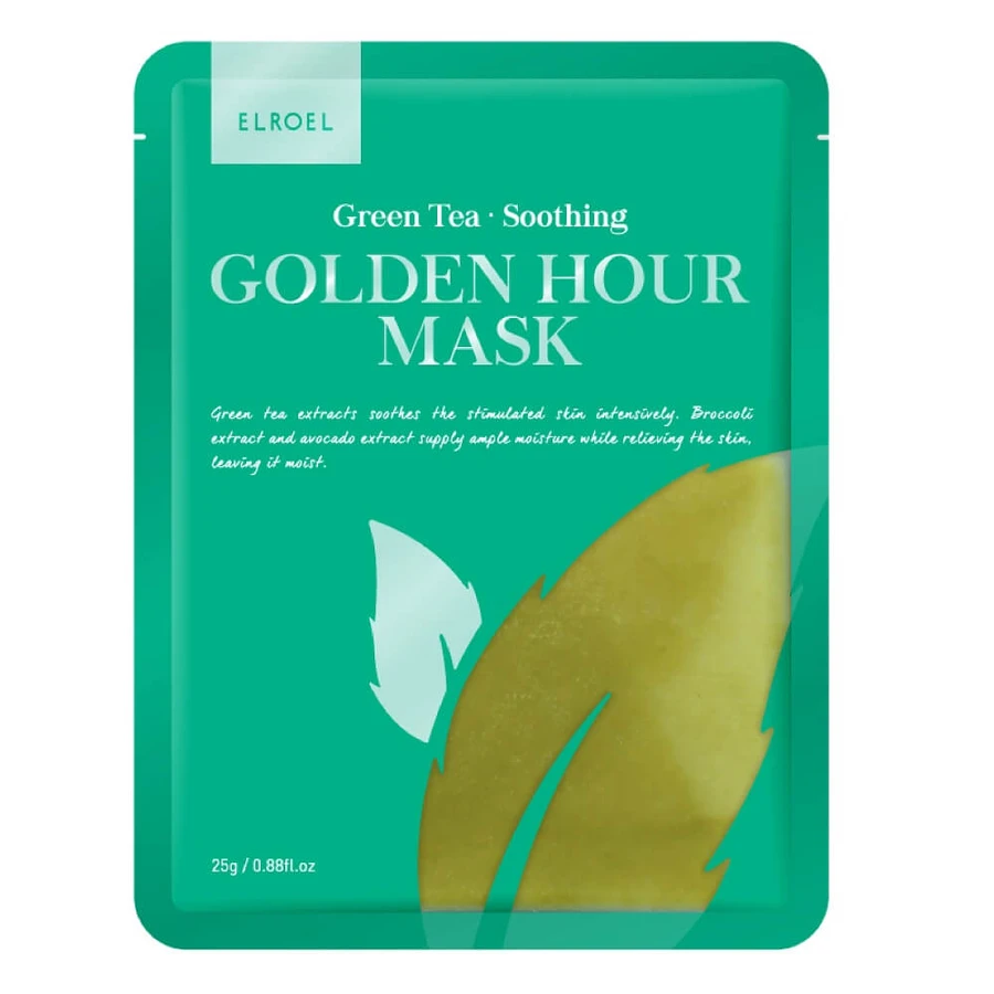 Elroel Golden Hour Mask Maschera lenitiva al tè verde, 25 g