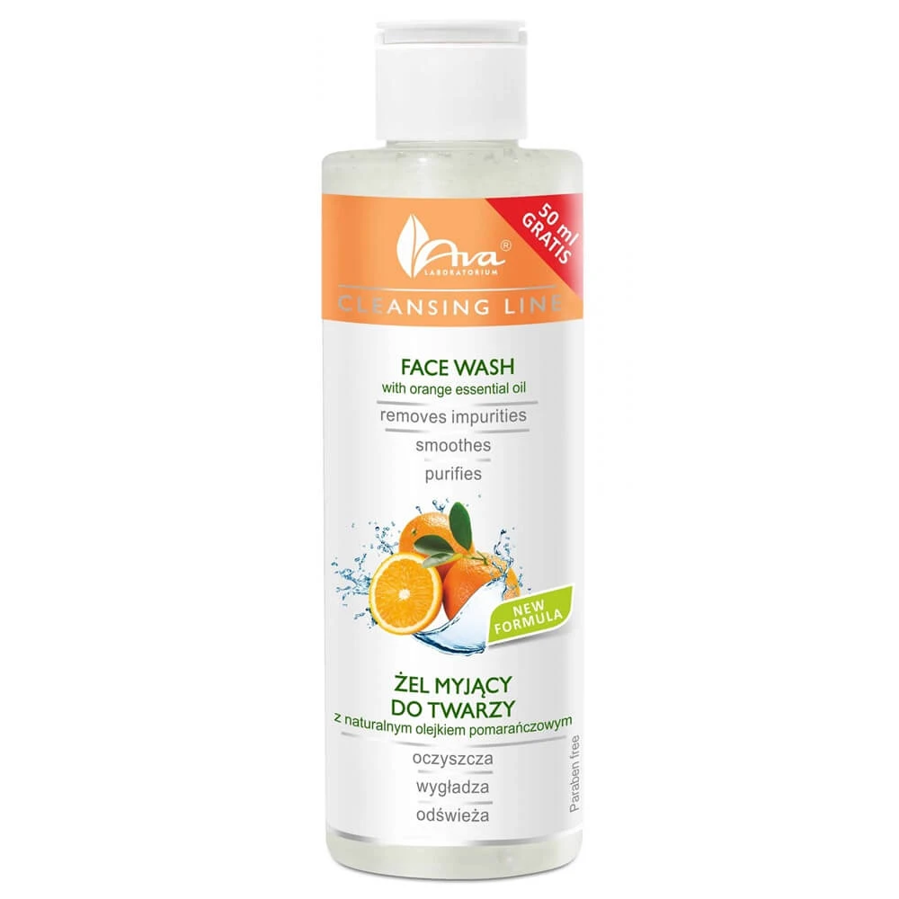 Ava Laboratorium Cleansing Line Gesichts-Reinigungsgel mit natürlichem Orangenöl, 200 ml