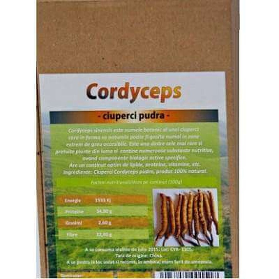 Ciupercă Cordyceps pudra Bio, 100 gr, Managis