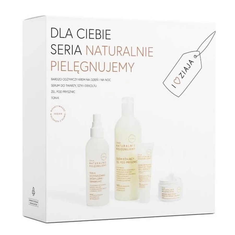 Ziaja, Naturally Nurturing Occasional Set, Very Nourishing Day Night Cream 50 ml + Face Serum 30 ml + Shower Gel 400 ml + Tonic 200 ml