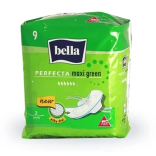 Damenbinden, Bella Perfecta Maxi Grün, Silky Drai, 9 Stück