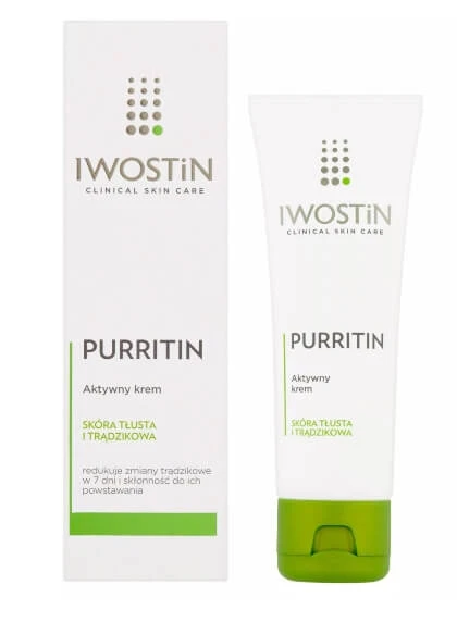 Iwostin Purritin, Aktivcreme für fettige und zu Akne neigende Haut, 40ml