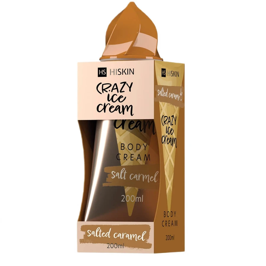 HiSkin Crazy Ice Cream Salzkaramell Körpercreme, 200 ml