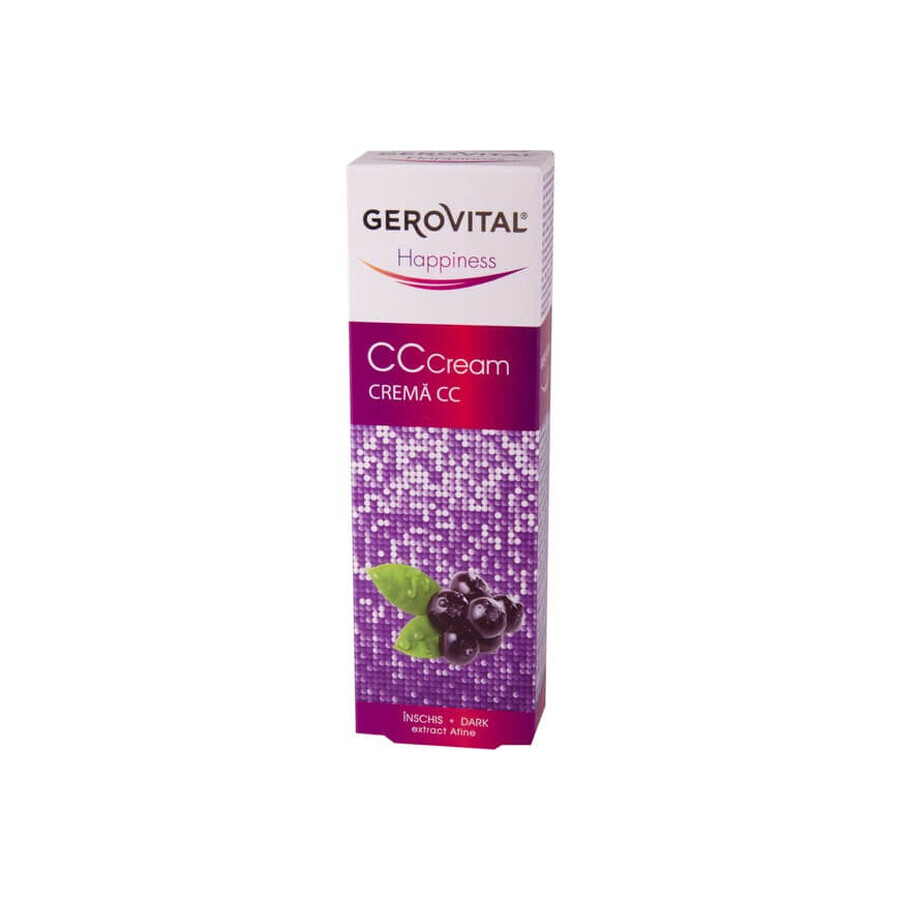 Cremă CC cu extract de afine, Gerovital Happiness, nuanța Dark, 50 ml, Farmec