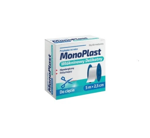 MonoPlast, feines Vlies, 5m x 1,25cm, klebend