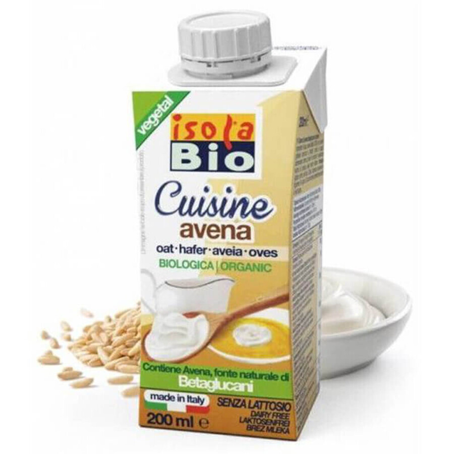 Oat cream for cooking Isola Bio, 200 ml, AbaFoods