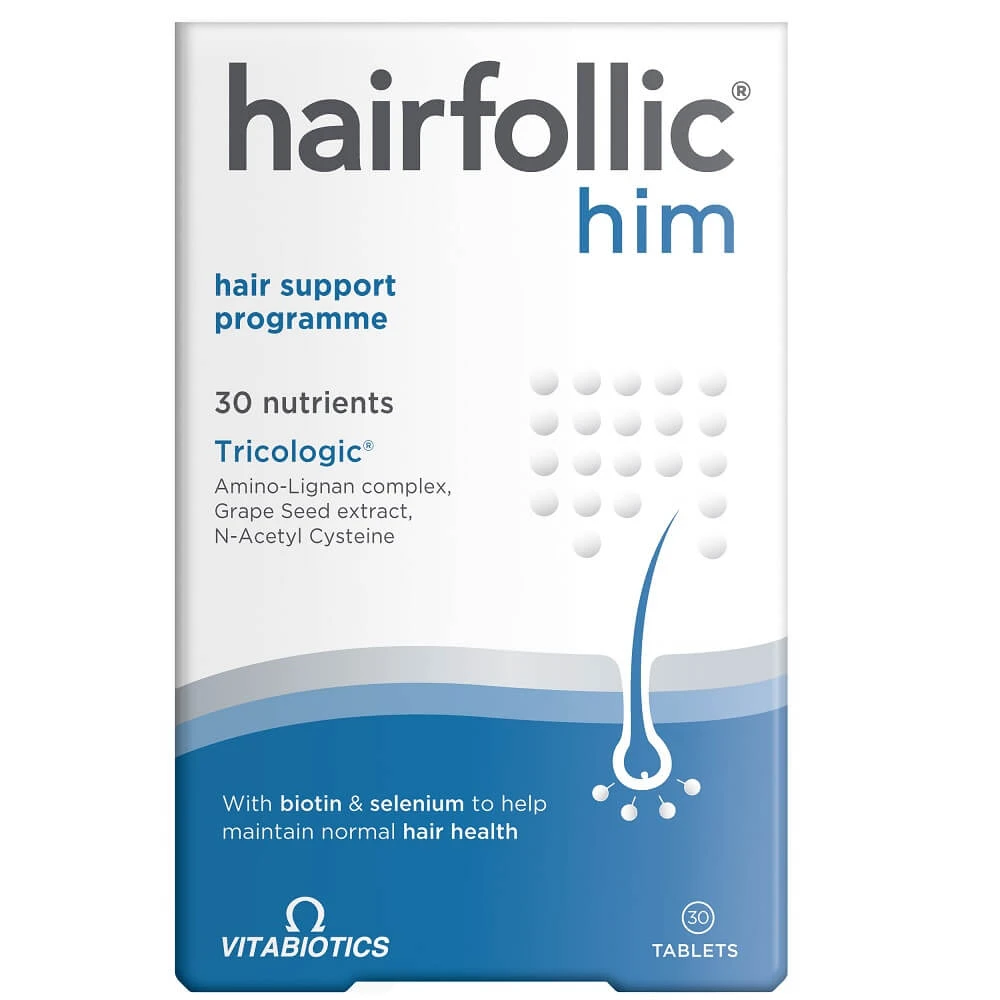 Vitabiotics Hairfollic Him zur Unterstützung von gesundem Haar, 30 Tabletten