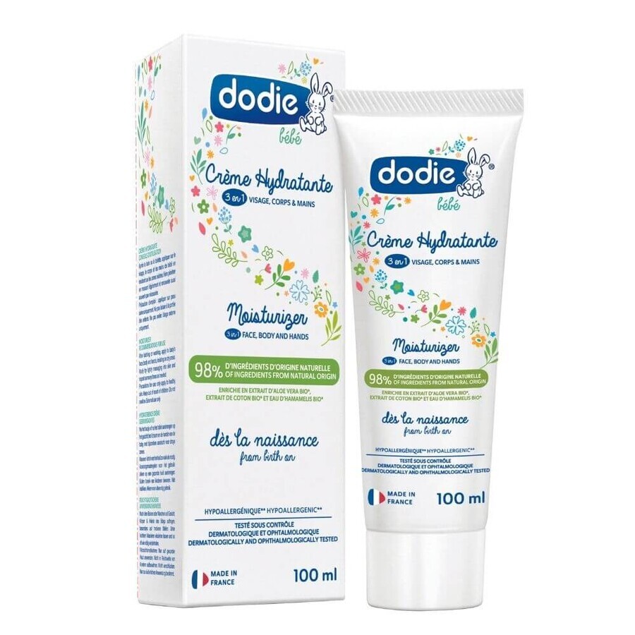 Crema hidratanta 3 in 1 pentru fata, corp si maini, 100 ml, Dodie