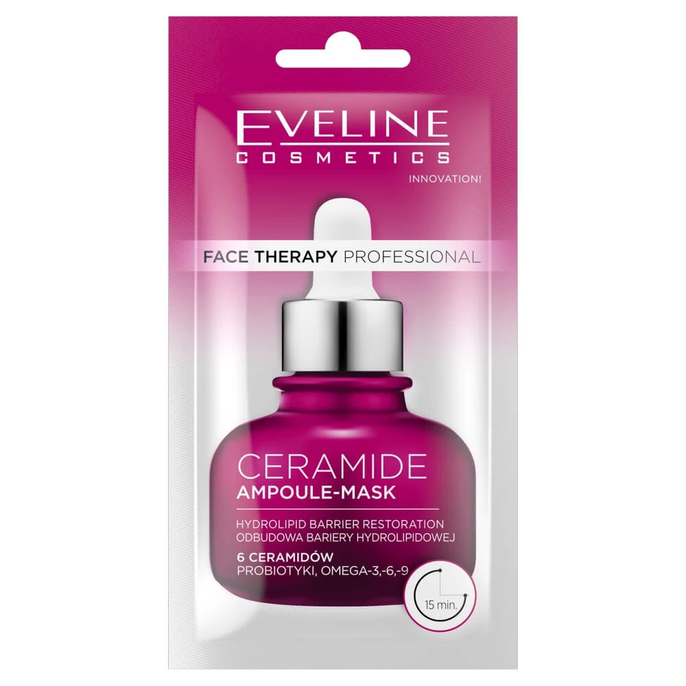 Eveline Cosmetics Face Therapy Professionelle Ampullen-Maske Ceramid Creme Gesichtsmaske, 8 ml