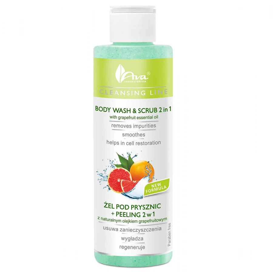 Ava Laboratorium Reinigingslijn Douchegel + Peeling 2in1 met natuurlijke grapefruitolie 200 ml