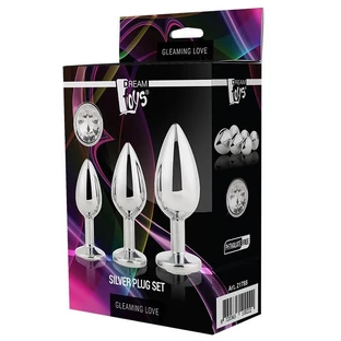 Dream Toys Gleaming Love Silver Plug Set Anal Plug, 3 Stück