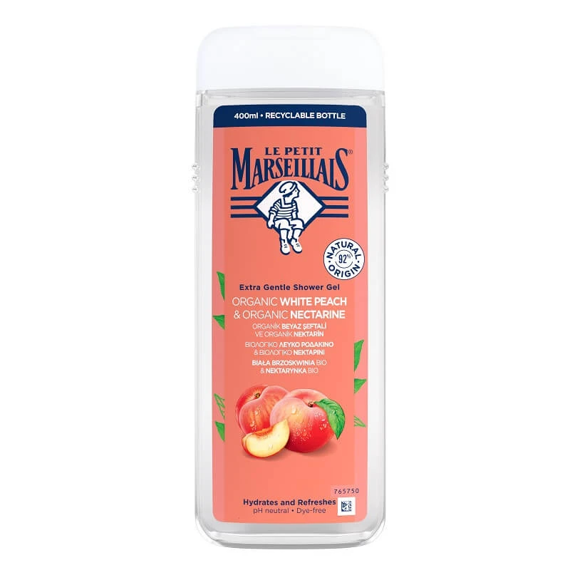 Le Petit Marseillais Weißer Pfirsich Bio und Nektarine Bio Duschgel, 400 ml