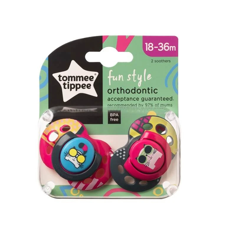 Tommee Tippee Schnuller Fun Style 18-36m Mädchen, 2 Stück