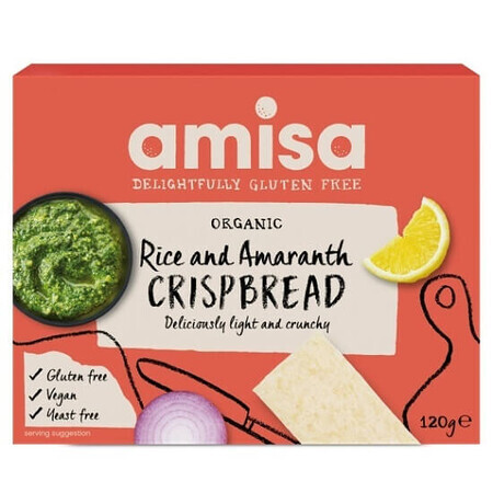 Crispbread Painici din Orez si Amaranth Fara Gluten, Bio, 120 gr, Amisa