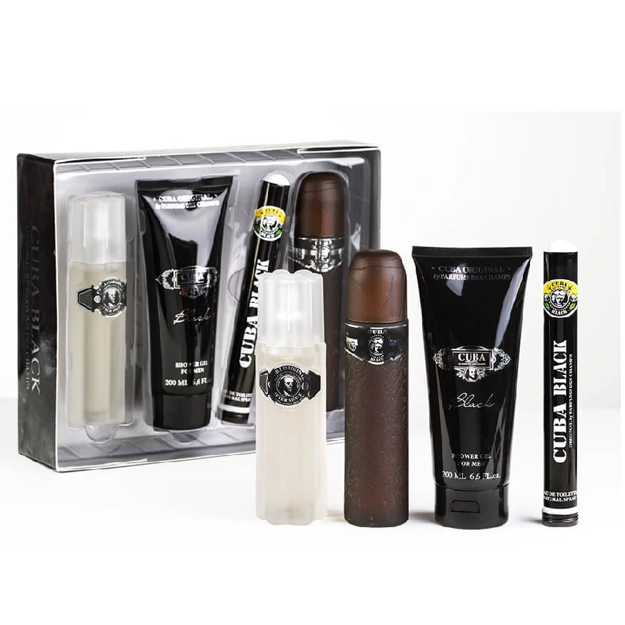 Cuba Original Cuba Black Set Eau de Toilette 100 ml + Eau de Toilette 35 ml + Duschgel 200 ml + Aftershave Spray 100 ml