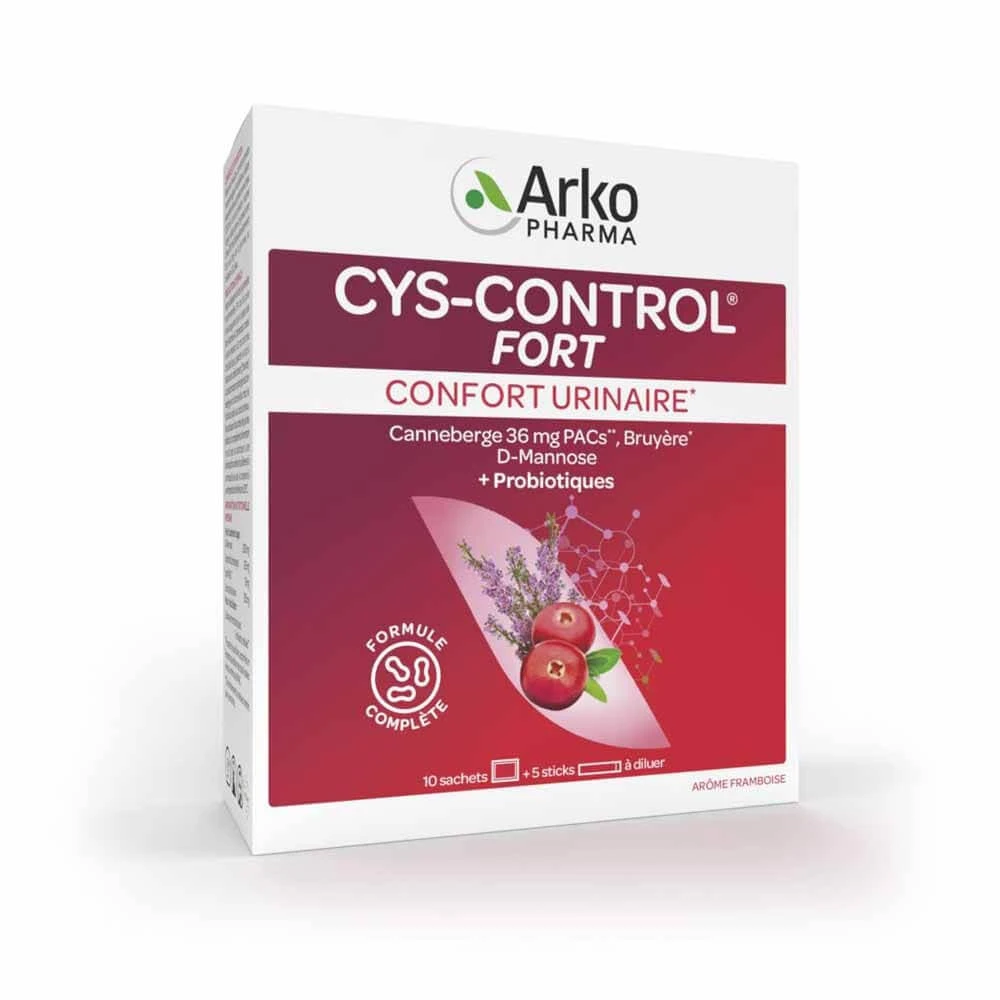 Arkopharma Cys-Control Forte Urin-Komfort 10 Beutel + 5 Sticks