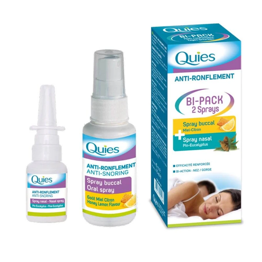 Quies Bi-pack Anti-ronflement Spray buccal 75ml + Nasal 15ml 75ml