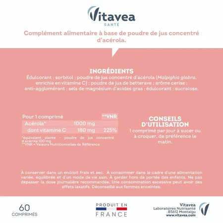 Vitavea Santé Acerola 1000 60 Tabletten