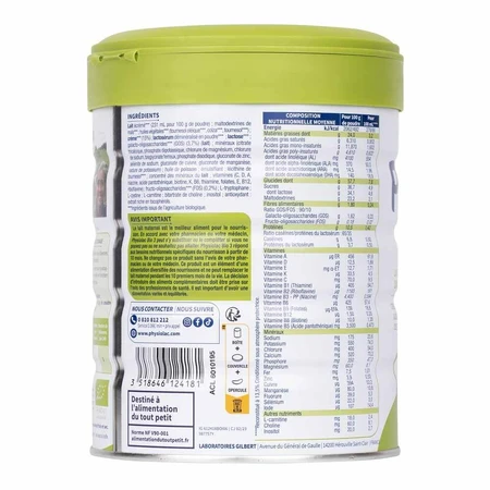 Physiolac Lapte praf organic Croissance 3, 800g