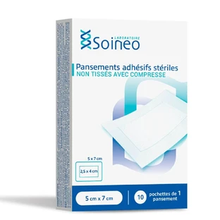Pansamente adezive nețesute sterile Soineo 5cmx7cm x10