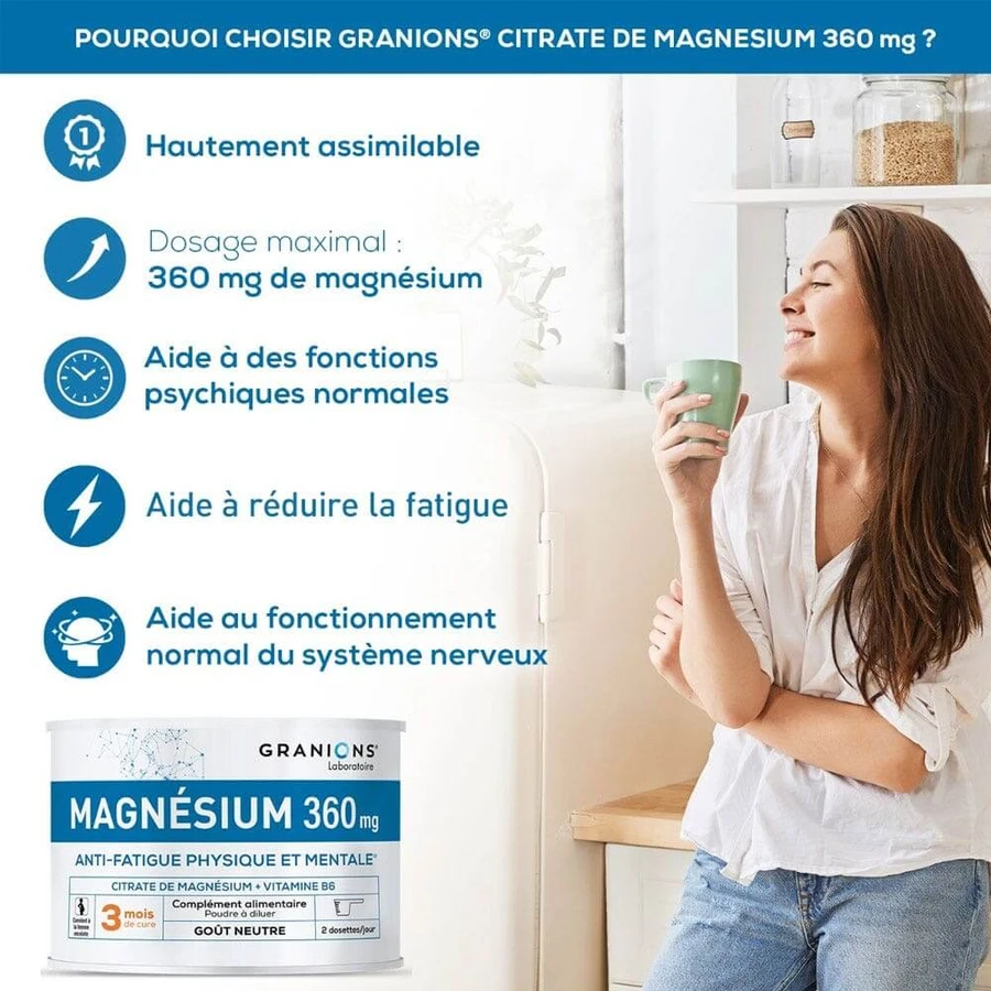 Granions Magnesium körperliche und geistige Müdigkeit 360 mg