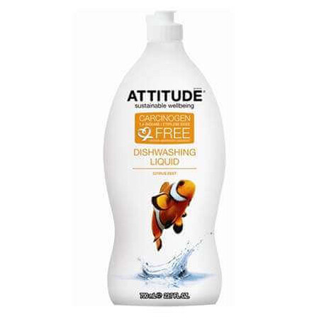 Detergent lichid de vase cu coaja de citrice, 700 ml, Attitude