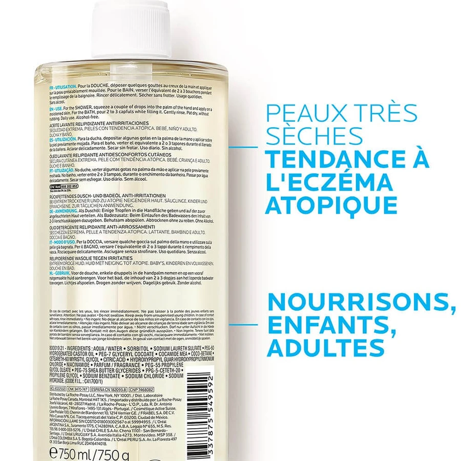 La Roche-Posay Lipikar Cleansing Oil Piele atopică extrem de uscată 750ml