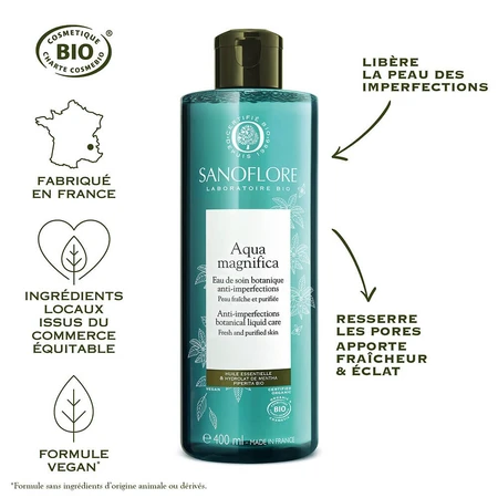 Sanoflore Magnifica Gezichtslotion Essentiële oliën Vette huid met acne neiging 400ml