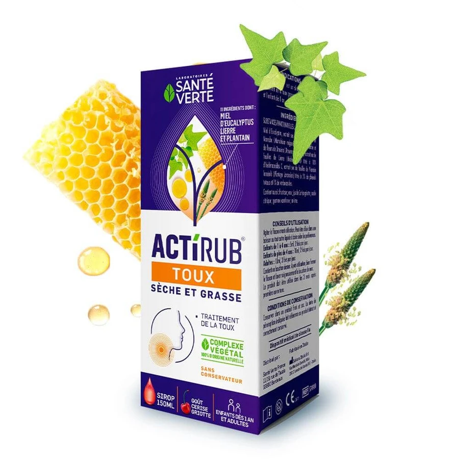 Sante Verte ActiRub Trockener und öliger Hustensaft Erwachsene und Kinder 150ml