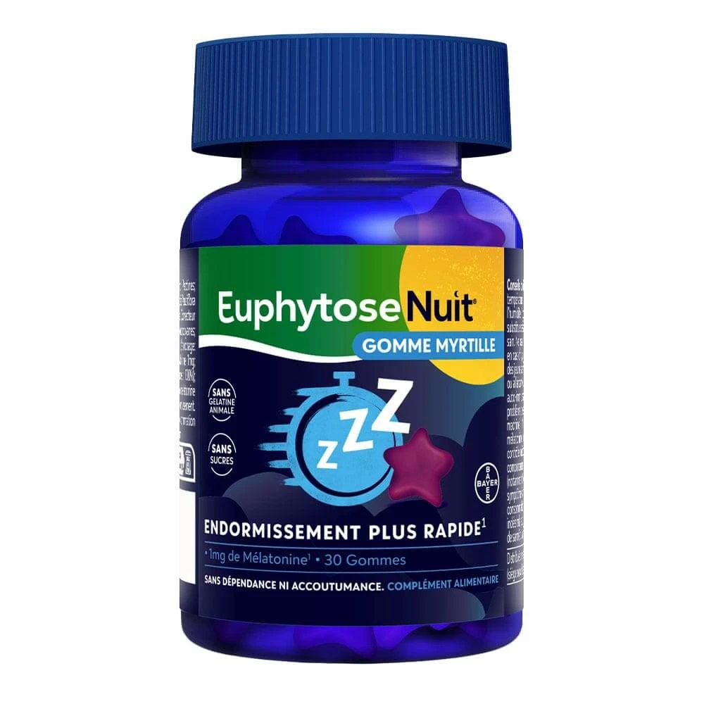 Bayer Euphytose Nacht 1 mg Melatonin 30 Kaugummis