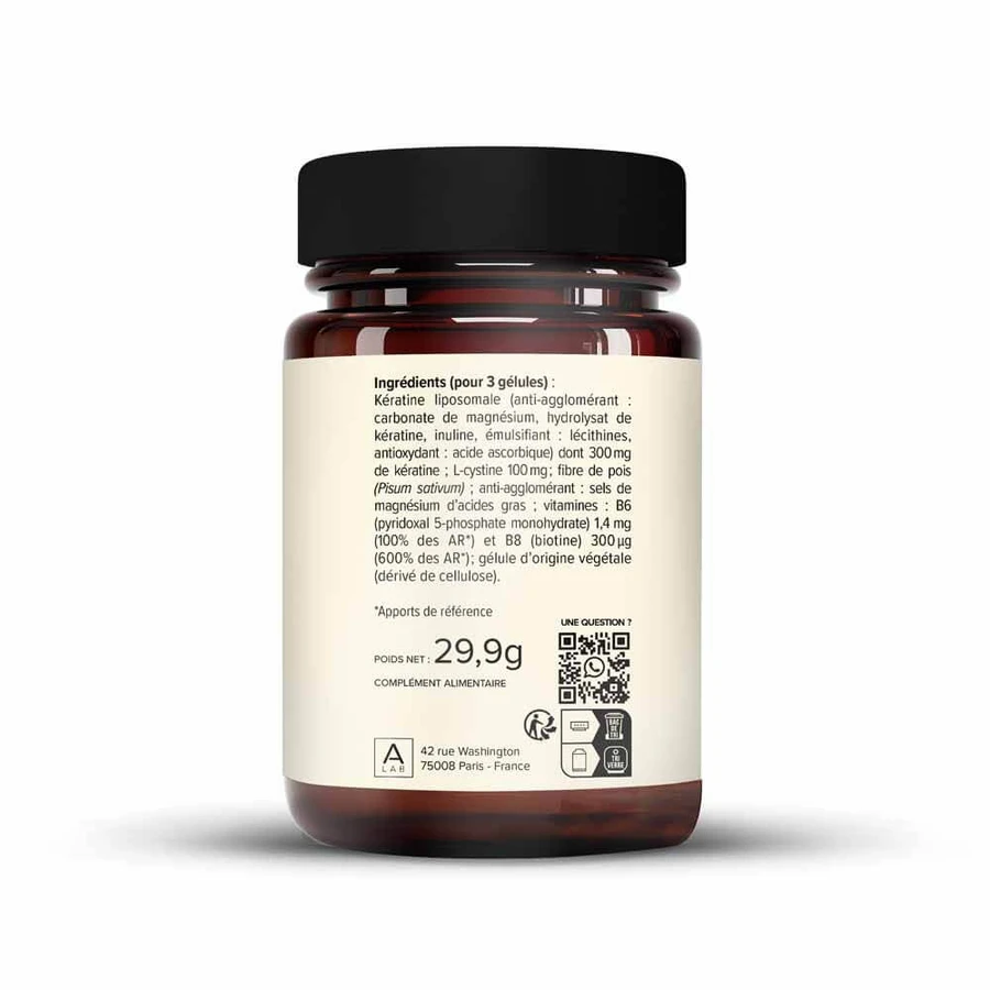 A-LAB Keratin Liposomal 300 mg Haar Schönheit Gestärkte Nägel 63 Kapseln