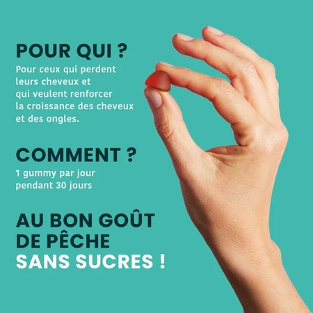 Santarome Sublimes Cheveux Anti-Chute Goût Pêche 30 Gummies