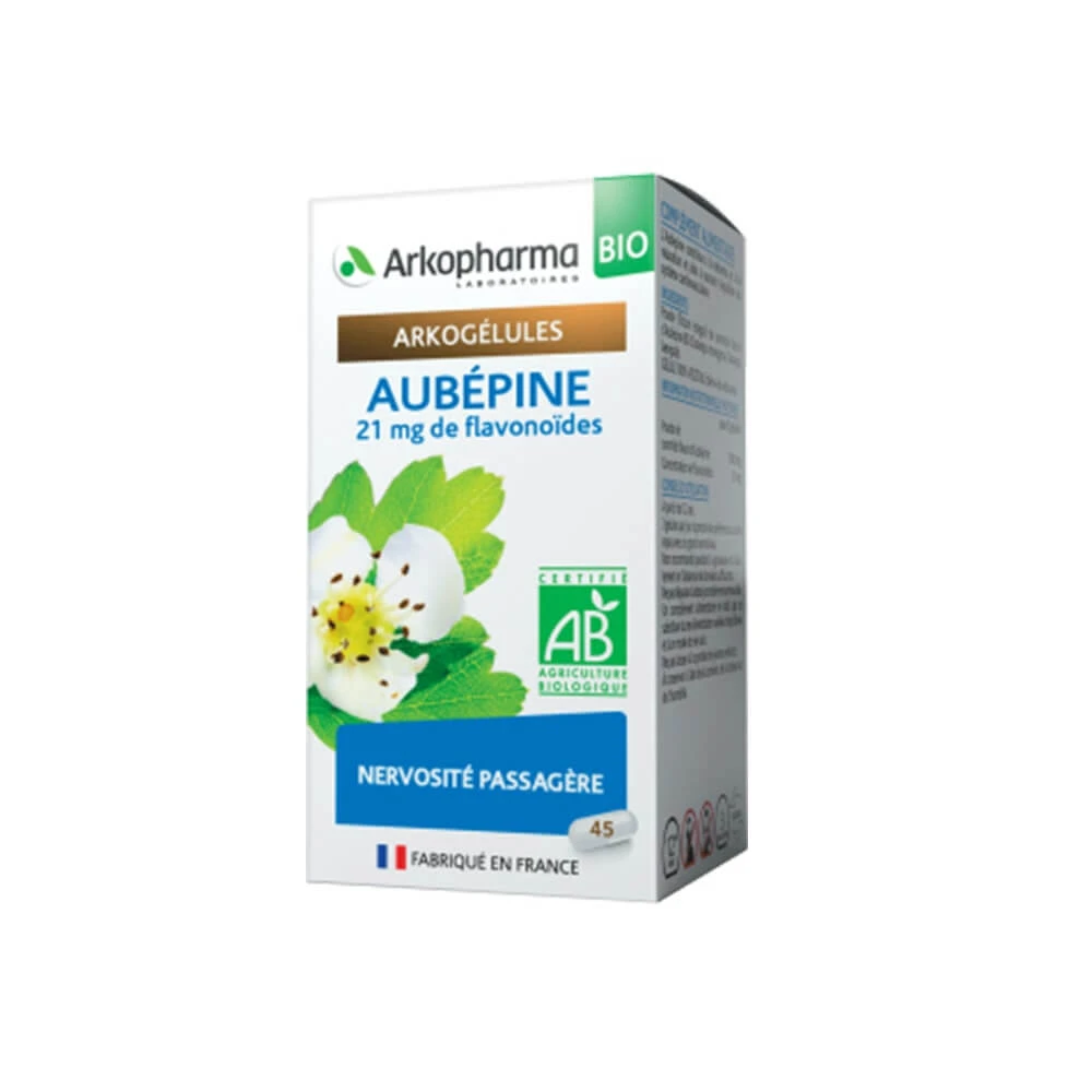 Arkopharma Arkocapsule Weißdorn Bio - 21mg Flavonoide - Vorübergehende Nervosität 45 Kapseln