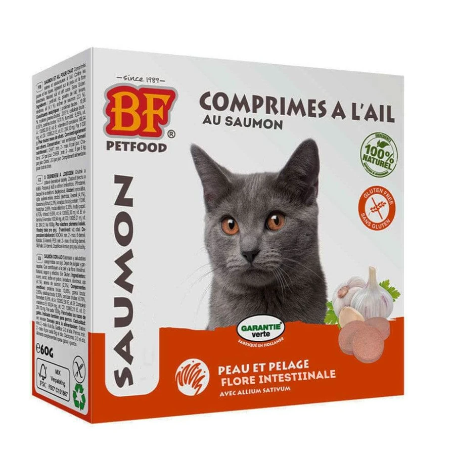Biofood Cat Skin and Coat Repellent Salmon Flavour 100 Knoblauch-Tabletten