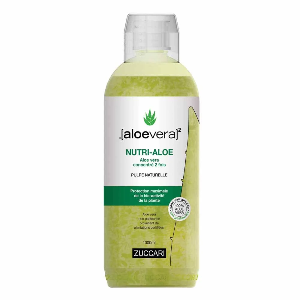Naturancia [aloevera]2 Zuccari Nutri Reiner unpasteurisierter Aloe Vera Saft ohne Wasserzusatz x 2 Konzentrate 1 Liter
