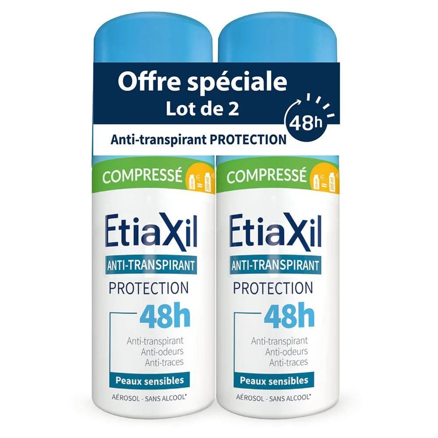 Etiaxil Antiperspirant Deodorant Comprimat 48h Protejează pielea sensibilă 2x100ml