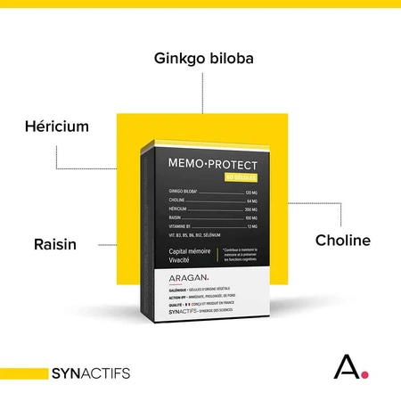 Aragan Synactifs MEMOProctect Gedächtnis und Wachheit 60 Kapseln