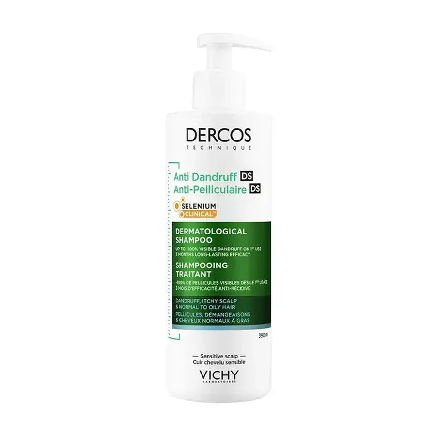 Vichy Dercos Shampoo zur Behandlung von Schuppen und Juckreiz Normales bis fettiges Haar 390ml
